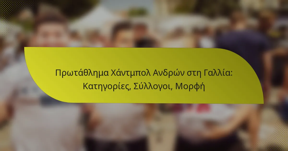 Πρωτάθλημα Χάντμπολ Ανδρών στη Γαλλία: Κατηγορίες, Σύλλογοι, Μορφή