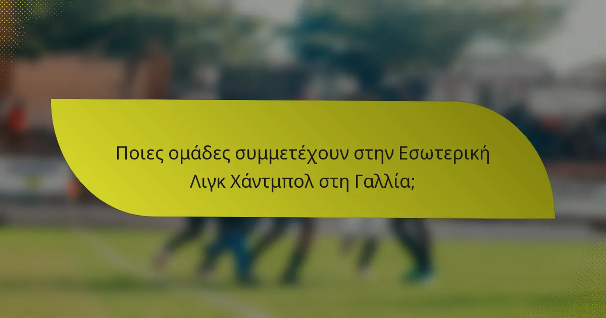 Ποιες ομάδες συμμετέχουν στην Εσωτερική Λιγκ Χάντμπολ στη Γαλλία;